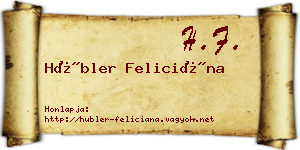 Hübler Feliciána névjegykártya